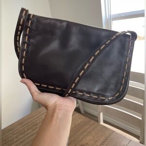 Talbots small brown leather handbag purse